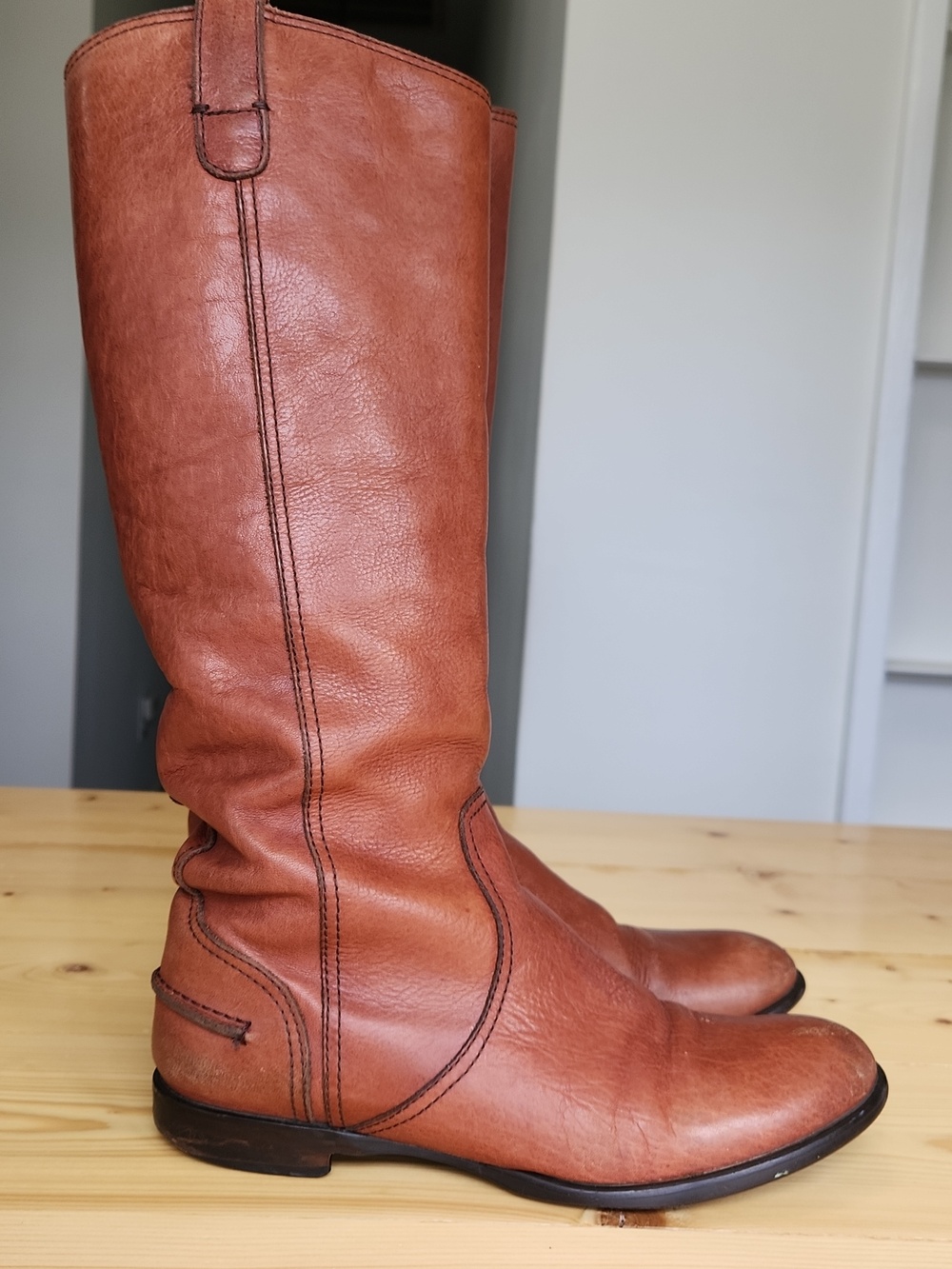Madewell The Archive 1937 Tall Leather Riding Boots in English Saddle Brown 9.5